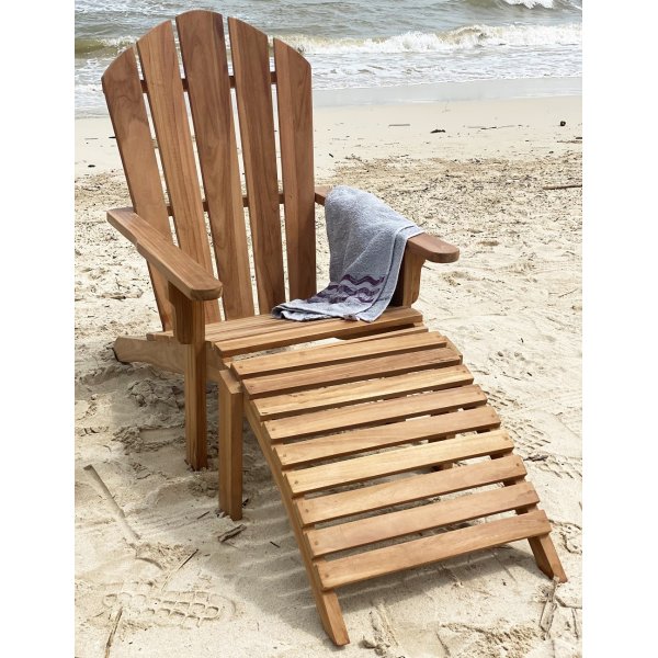 Däckstol med fotpall teak - Saltö + Textilrengöring för möbler Däckstol med fotpall teak - Saltö + Textilrengöring för möbler
