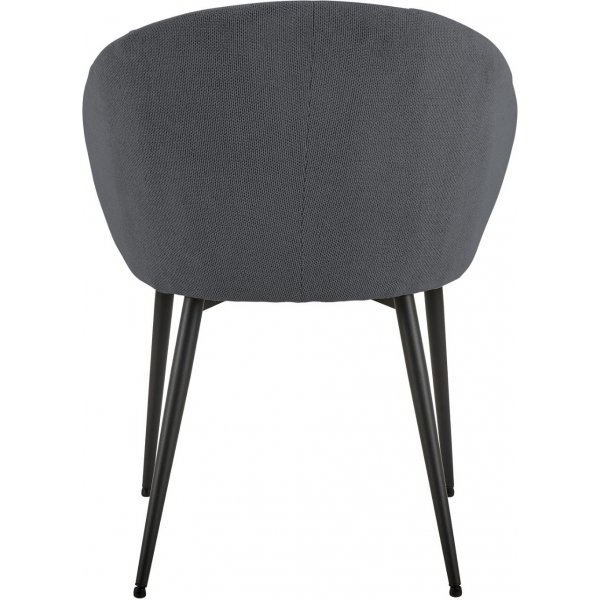 Daniella karmstol - Grå chenille/matt svart Daniella karmstol - Grå chenille/matt svart