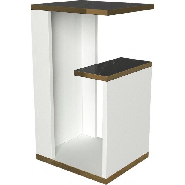Ravenna sidobord 29,5 x 35 cm - Vit/guld/svart Ravenna sidobord 29,5 x 35 cm - Vit/guld/svart