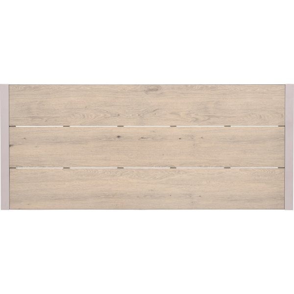 Urbanite eetgroep met eettafel 207 cm en 6 stapelbare eetkamerstoelen - Beige Urbanite eetgroep met eettafel 207 cm en 6 stapelbare eetkamerstoelen - Beige