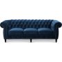 Chesterfield Cambridge 3-sits - Bl sammet