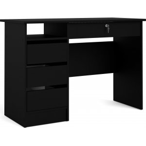 Function Plus bureau met 3 lades 109,3 x 48,5 cm - Zwart