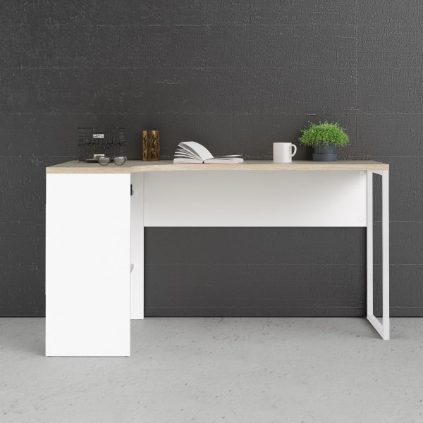 Bureau Function Plus 145,1 x 81 x 76,8 cm - Blanc/chêne Bureau Function Plus 145,1 x 81 x 76,8 cm - Blanc/chêne