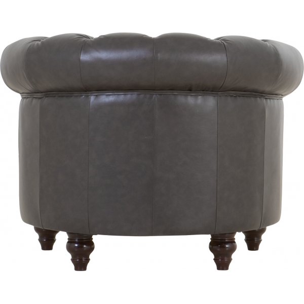 Fauteuil Royal Chesterfield en cuir artificiel marron foncé + Détachant pour meubles Fauteuil Royal Chesterfield en cuir artificiel marron foncé + Détachant pour meubles
