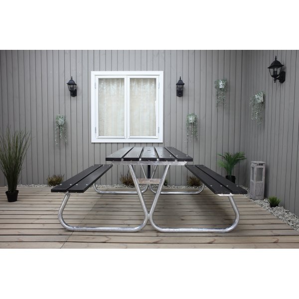 Stabiele bankenset zonder rugleuning - Zwart