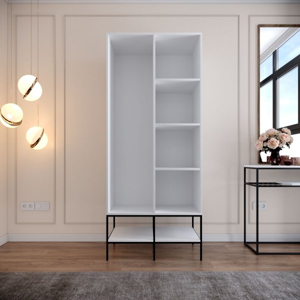 Martin garderob 84 cm - Vit marmor/guld Martin garderob 84 cm - Vit marmor/guld