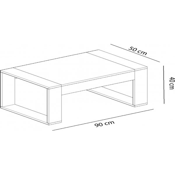 Retro soffbord 90 x 50 cm - Vit/antracit Retro soffbord 90 x 50 cm - Vit/antracit