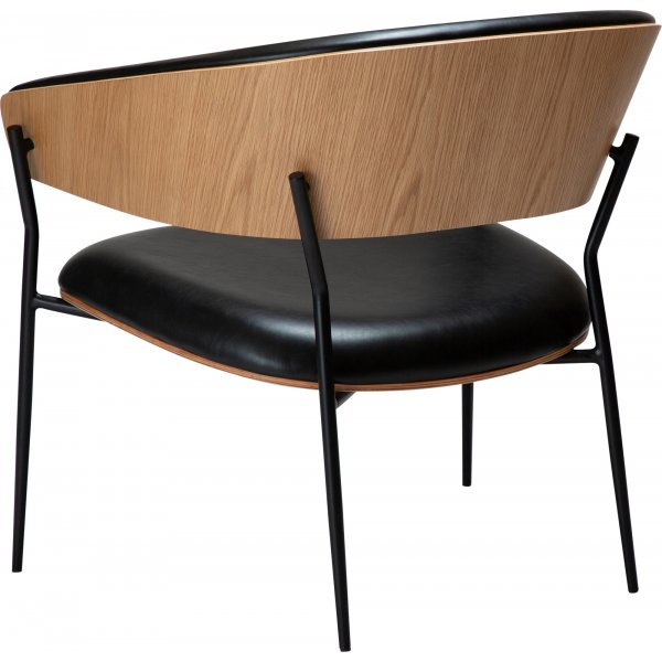 Crib loungestol - Svart PU/ekfanér Crib loungestol - Svart PU/ekfanér