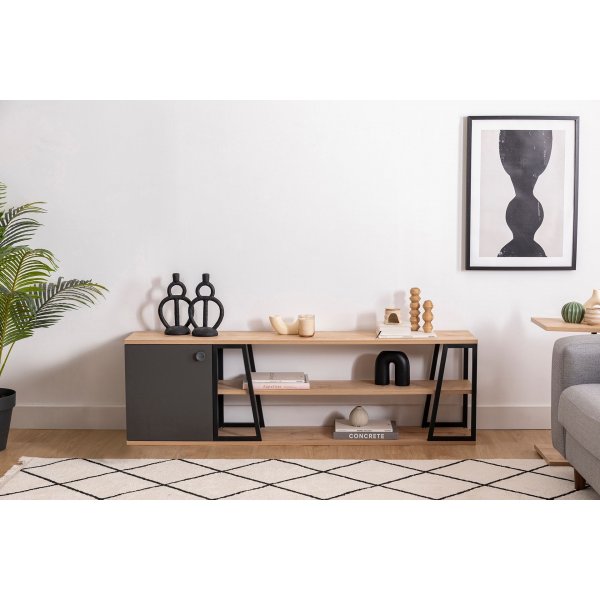 Lissa TV-bänk 160 cm - Safir ek/svart Lissa TV-bänk 160 cm - Safir ek/svart
