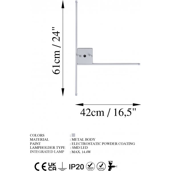 Sarf wandlamp - Grijs