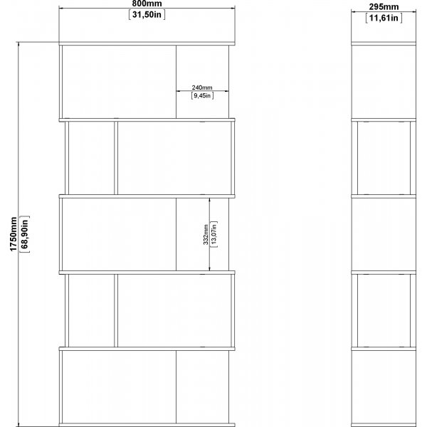 Bibliothque Maze - Chne/noir