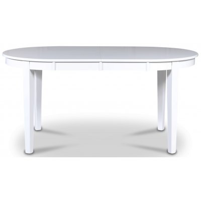 Gs ovalt matbord frlngningsbart 160-210 cm - Vit + Mbeltassar