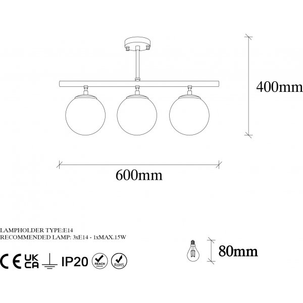 Plafonnier Atlas 10275 - Noir/antique Plafonnier Atlas 10275 - Noir/antique