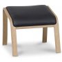 Frank fotpall i svart lder - Oljad ek + Flckborttagare fr mbler