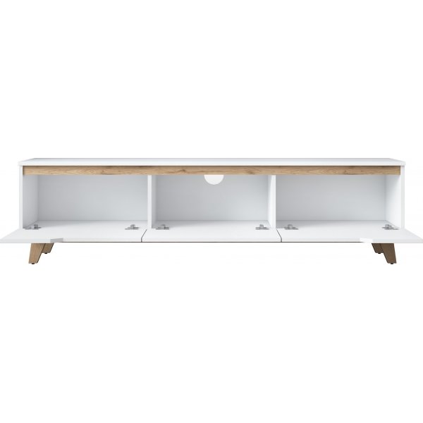 Banc multimdia Duno Blanc/noyer
