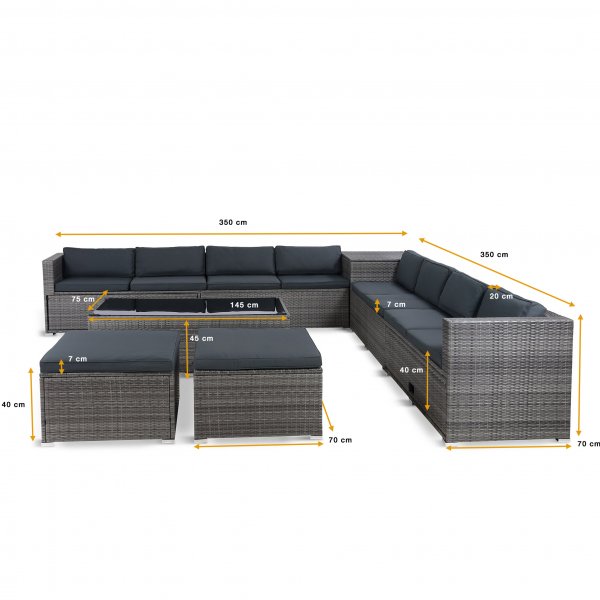 Loungeset Lervik - Grå konstrotting Loungeset Lervik - Grå konstrotting