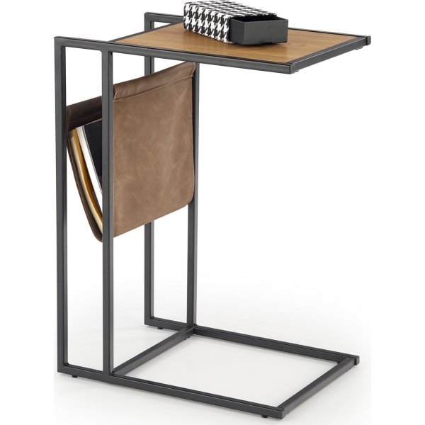 Table d\\\'appoint compacte 47 x 33 cm - Chne/noir