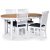 Fårö matgrupp; matbord 160/210x90 cm - Vit / oljad ek med 4 st Fårö stolar med grå tygsits