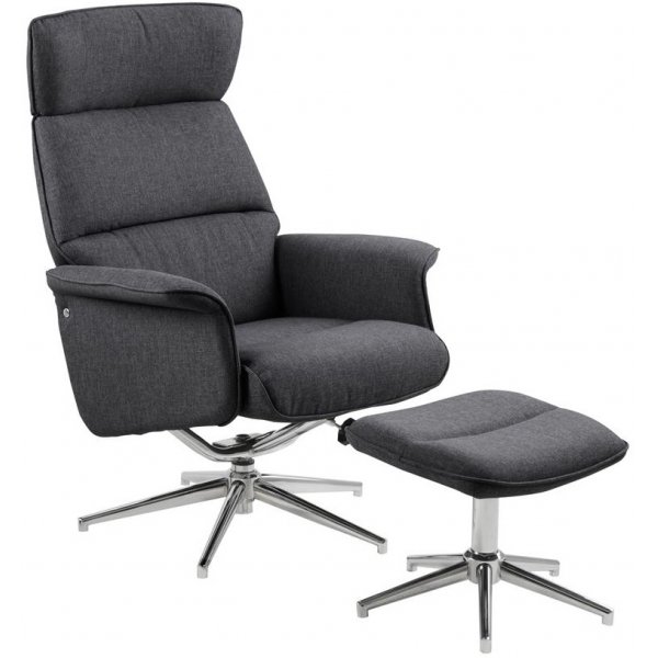 Massachusetts recliner ftlj mrkgr med fotpall