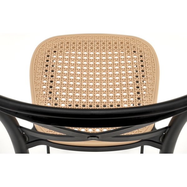 Tabouret de bar Plican 111 - Noir/beige
