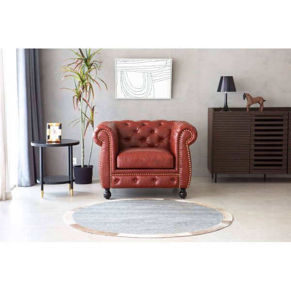 Ftlj chesterfield i brunt PU - Charles