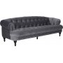 Oxford deluxe chesterfield 3-sits soffa i gr sammet