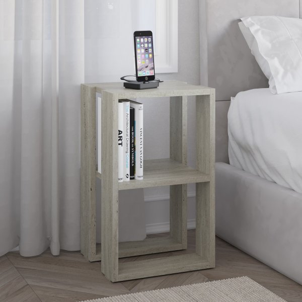 Lonie sängbord - Travertin Lonie sängbord - Travertin