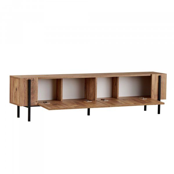TV-b�nk Nemming 180 cm - Atlantic Pine/Svart