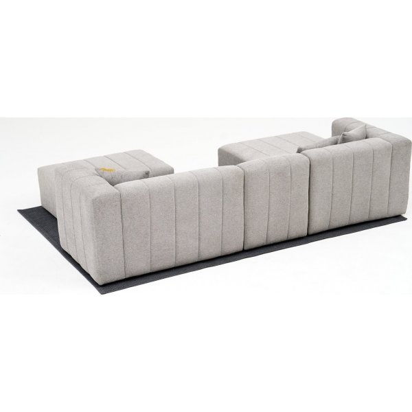 Beyza divansoffa v�nster - Ljusgr�