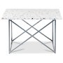 Terrazzo soffbord 75x75cm - Cosmos Terrazzo & underrede cross krom