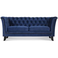 Milton Chesterfield 3-sits soffa - Mörkblå sammet Milton Chesterfield 3-sits soffa - Mörkblå sammet