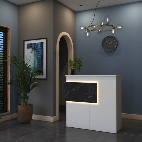 Idora receptionsdisk - Vit/marmor