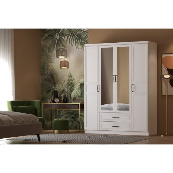 Armoire Henné 140 x 50 x 182 cm - Blanc Armoire Henné 140 x 50 x 182 cm - Blanc