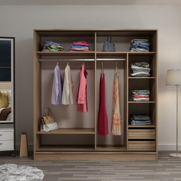 Kapusta garderob 220x52x210 cm - Brun/svart Kapusta garderob 220x52x210 cm - Brun/svart