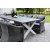 Groupe de restauration en plein air d\\\'Oxford; table grise/blanche 220 cm avec 6 fauteuils Mercury rotin synthtique gris