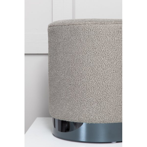 Pouf Rmi - Peluche gris beige