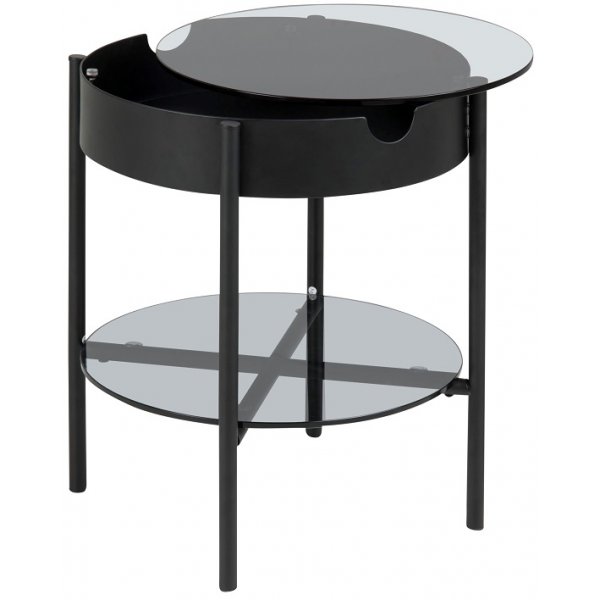 Tipton sidobord 45 cm - Glas/Svart