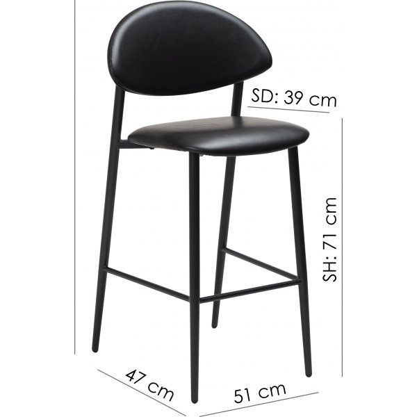 Chaise de comptoir Tush - PU noir Chaise de comptoir Tush - PU noir