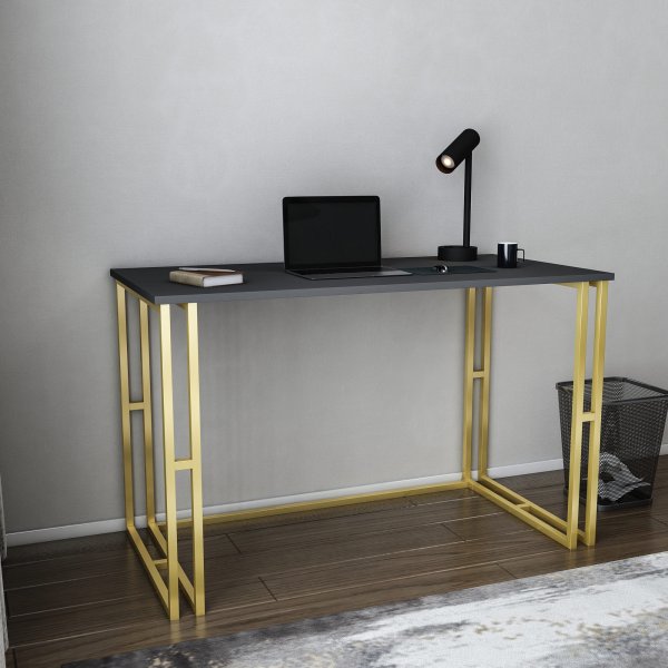 Kane skrivbord 120 x 60 cm - Guld/antracit Kane skrivbord 120 x 60 cm - Guld/antracit