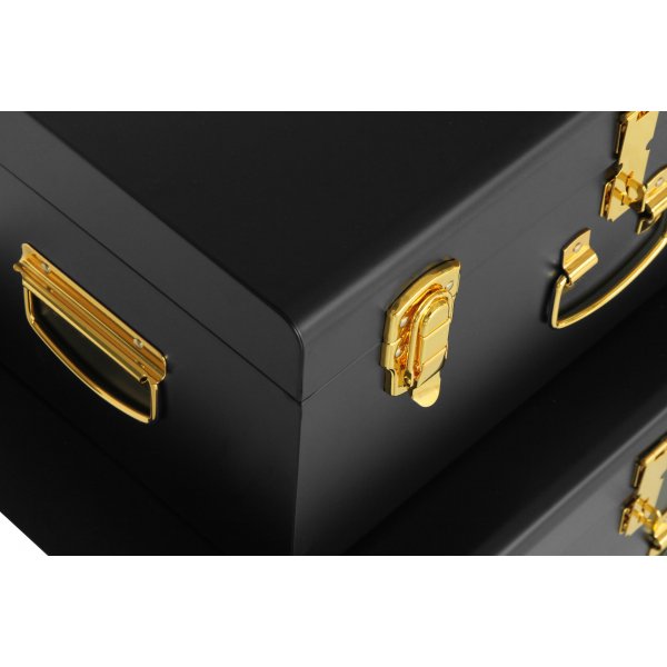 Matteus vintage Koffert set - Svart / Mässing + Möbeltassar Matteus vintage Koffert set - Svart / Mässing + Möbeltassar