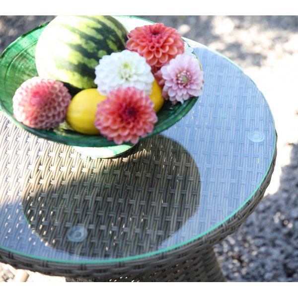 Mercury loungegrupp ftljer med runt sidobord - Konstrotting + Flckborttagare fr mbler