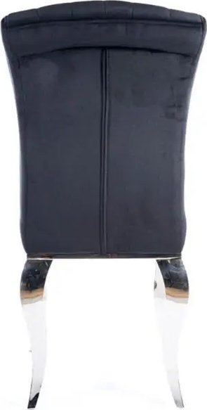 Matstol svart sammet med kromade ben Matstol svart sammet med kromade ben