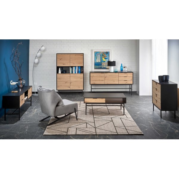 Armoire Laguna - Chêne artisanal/noir Armoire Laguna - Chêne artisanal/noir