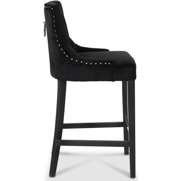 Tuva barstol med rygghandtag - Svart sammet Tuva barstol med rygghandtag - Svart sammet