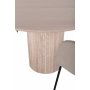 Bianca Matgrupp runt vitputsat matbord med 4 st Berit beige polyesterlinne stolar Bianca Matgrupp runt vitputsat matbord med 4 st Berit beige polyesterlinne stolar