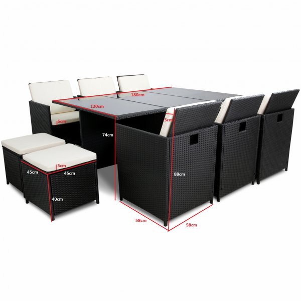 Utematgrupp Skärhamn bord med 10 sittplatser i Konstrotting Utematgrupp Skärhamn bord med 10 sittplatser i Konstrotting