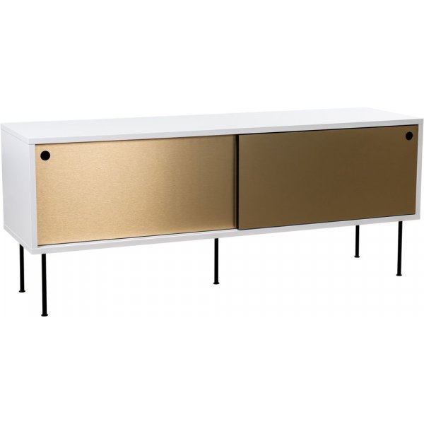 Volume TV-bänk 132 cm - Vit/mässing Volume TV-bänk 132 cm - Vit/mässing