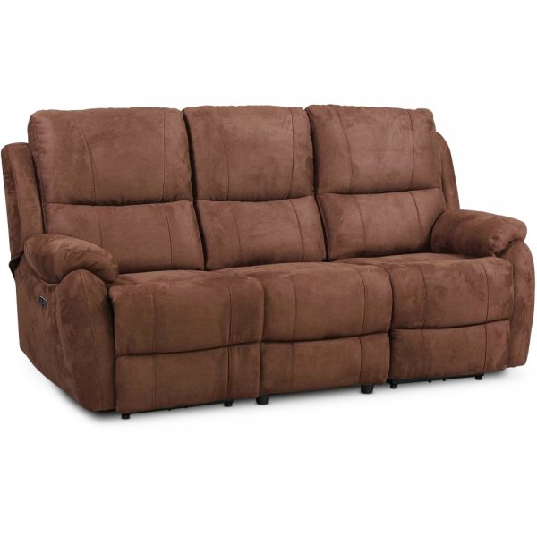 Canapé inclinable 3 places (électrique) en tissu microfibre marron Canapé inclinable 3 places (électrique) en tissu microfibre marron