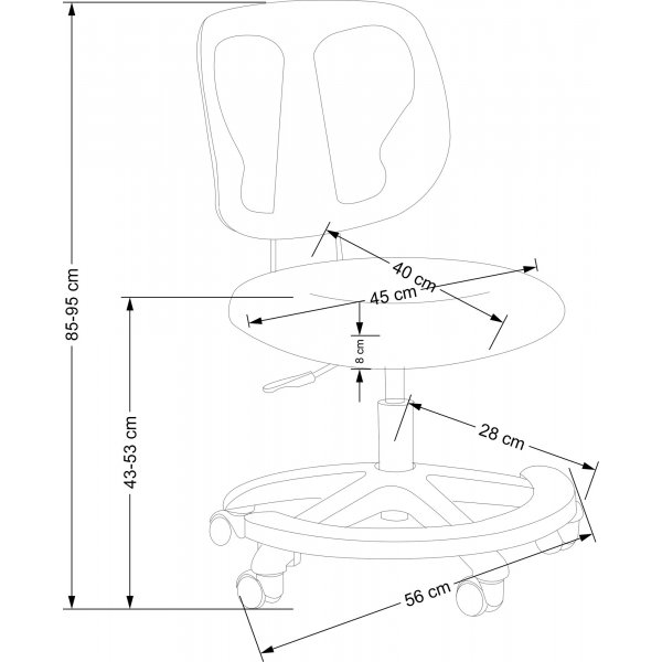 Nani kontorsstol - Rosa