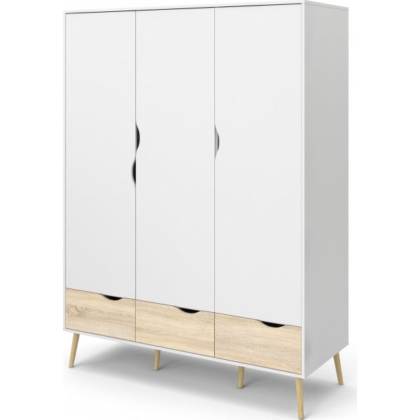 Armoire Oslo  3 portes - Blanc/chne